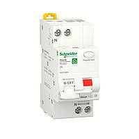 Диференційний автоматичний вимикач RESI9 Schneider Electric 6 А, 30 мA, 1P+N, 6кA, крива С, тип А