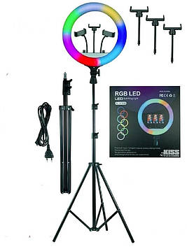 Професійна кільцова лампа з пультом MJ14 (36sm) RGB LED+Штатив