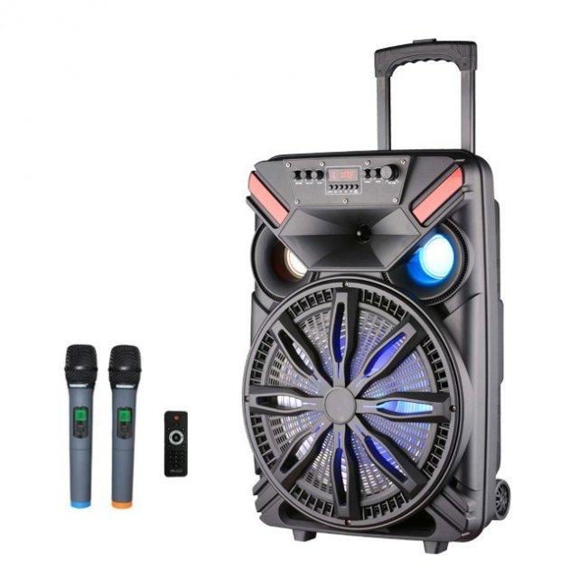 Портативна колонка TMG ORIGINAL UF-1719 з радіомікрофонами 200 W (FM/USB/Bluetooth/12V)