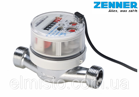 Лічильник ZENNER ETKD-N Q3 4,0 L130 DN20 R80H/40V з імпульсним датчиком на холодну воду квартирний (Німеччина), фото 1