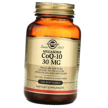 Коензим Q10 (кофермент) Solgar CoQ-10 30 мг 120 капсул, фото 2