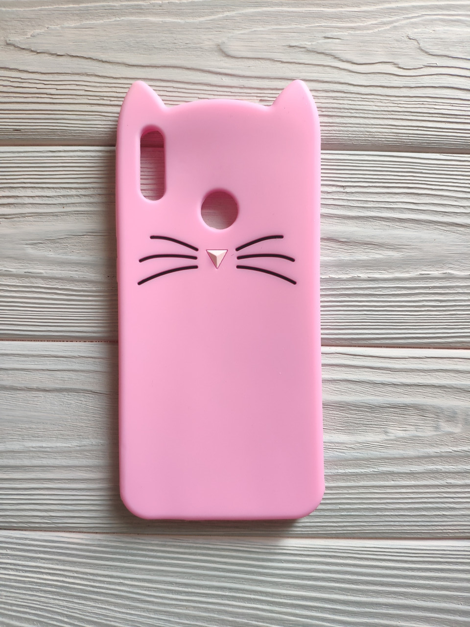Чохол 3D Cat для Huawei Y7 2019 Бампер Усіки Рожевий