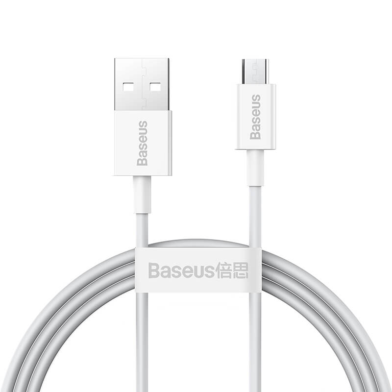 Кабель 1м для зарядки телефону, планшета MicroUSB Android BASEUS Superior Series 100см м |2A| Білий CAMYS-02
