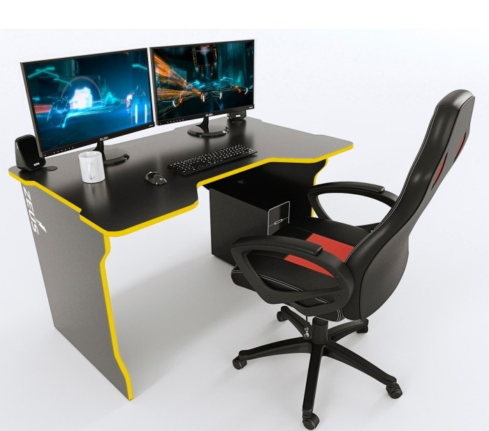 Геймерський стіл ZEUS Tron ,колір чорний\оранж
