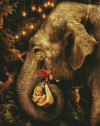 Набір алмазна вишивка ArtStory Чарівний слон (ASM33) 40 х 50 см (На підрамнику)