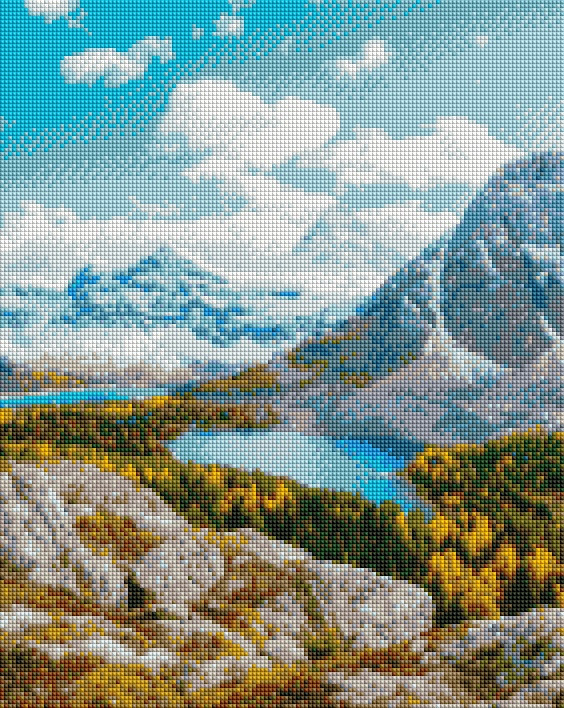 Алмазна вишивка ArtStory Озеро в горах (ASM39) 40 х 50 см (На підрамнику)