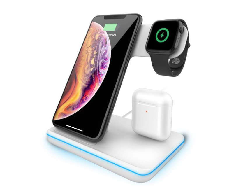 Беспроводная зарядка стенд Smart 3in1 Fast 15W (iPhone+Apple Watch ...