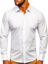 Чоловіча сорочка бавовняна з посадкою slim-regular fit, розміри S, M, L, XL кольору чорний і білий