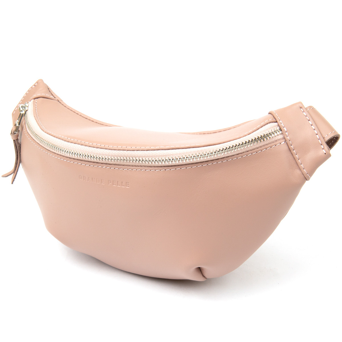 Практична жіноча поясна сумка GRANDE PELLE 11359 Рожевий. Натуральна шкіра