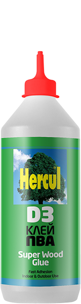 Клей D3  ПВА вологостійкий Hercul 0,5кг, фото 1