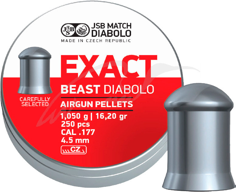 Кулі пневматичні JSB Diablo Exact Beast. Кал. - 4.52 мм. Вага — 1.05 г. 250 шт., фото 1