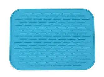 Силіконовий килимок для сушіння посуду 21х15 см, блакитний