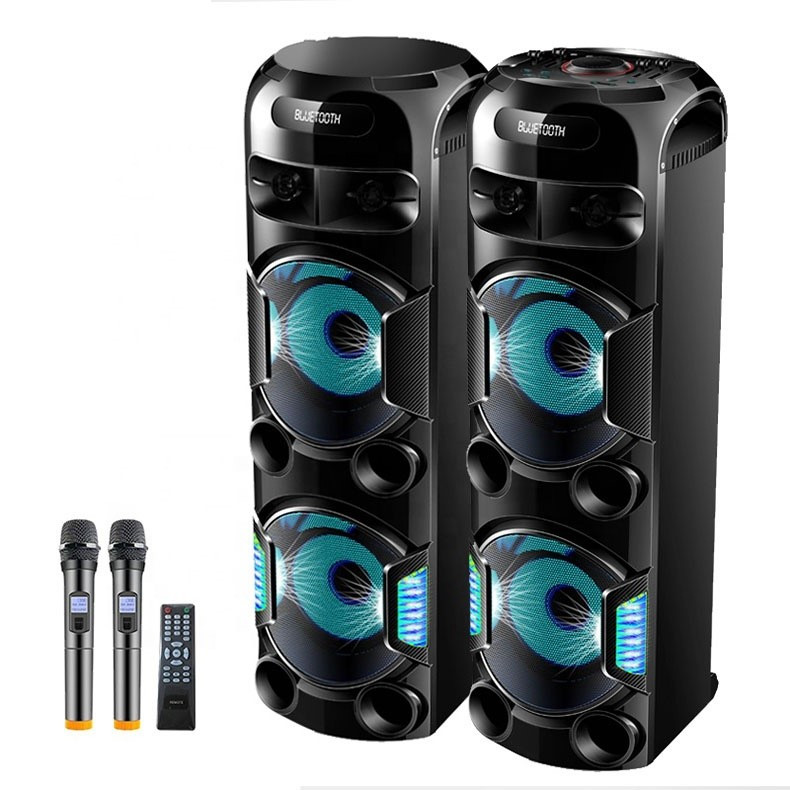 Комплект потужної парної акустики Leisound Proaudio 600 W (USB/FM/Bluetooth) + 2 радіомікрофони Djпульт, фото 1