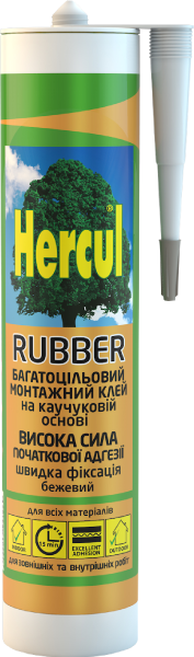 Клей монтажний на каучуковій основі Hercul Rubber 280мл бежевий