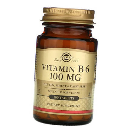 Вітамін В6 Solgar Vitamin B6 100 мг 100 таб, фото 3