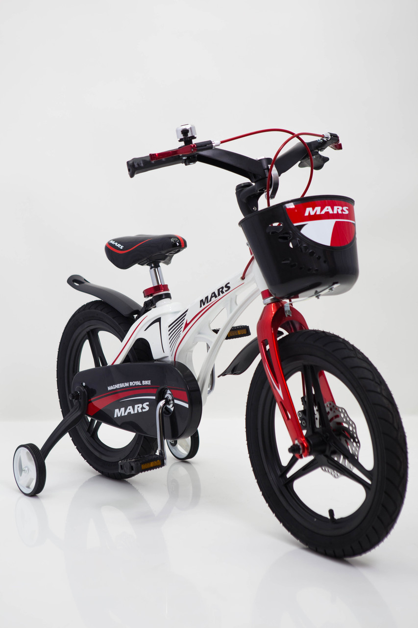 Детский велосипед MARS-16 Дюймов легкий магниевый со складным рулем и часами белый от 5 лет - фото 1 - id-p1467404621