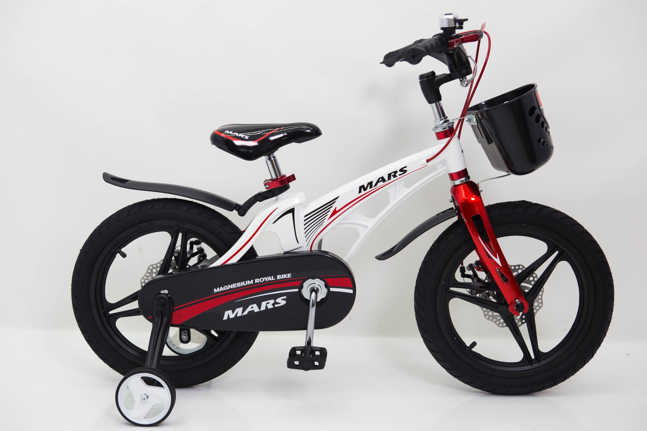 Детский велосипед MARS-16 Дюймов легкий магниевый со складным рулем и часами белый от 5 лет - фото 3 - id-p1467404621