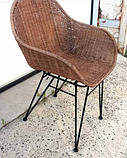Крісло плетене Cruzo Нікі Нуово з натурального ротанга на металевих ніжках, фото 3