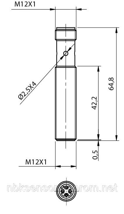 Индуктивный датчик M12, экранированный, Sn=2mm, NO+NC/PNP, разъем M12, AM1/BP-1H M.D. Micro Detectors - фото 2 - id-p1467422892