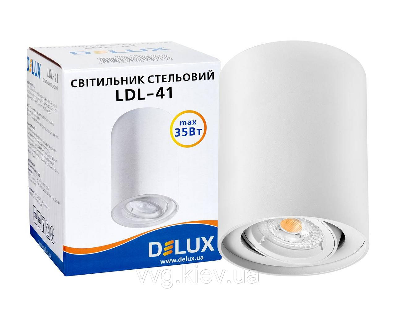 Світильник стельовий точковий LDL-41 35 Вт GU10 220В IP20 білий круг, DELUX (90015916)