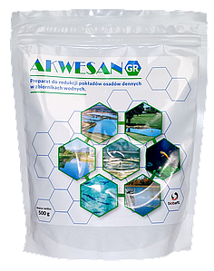 Засіб для очищення водойм, біопрепарат для ставка в гранулах AKWESAN GR, 500 г - Biobakt