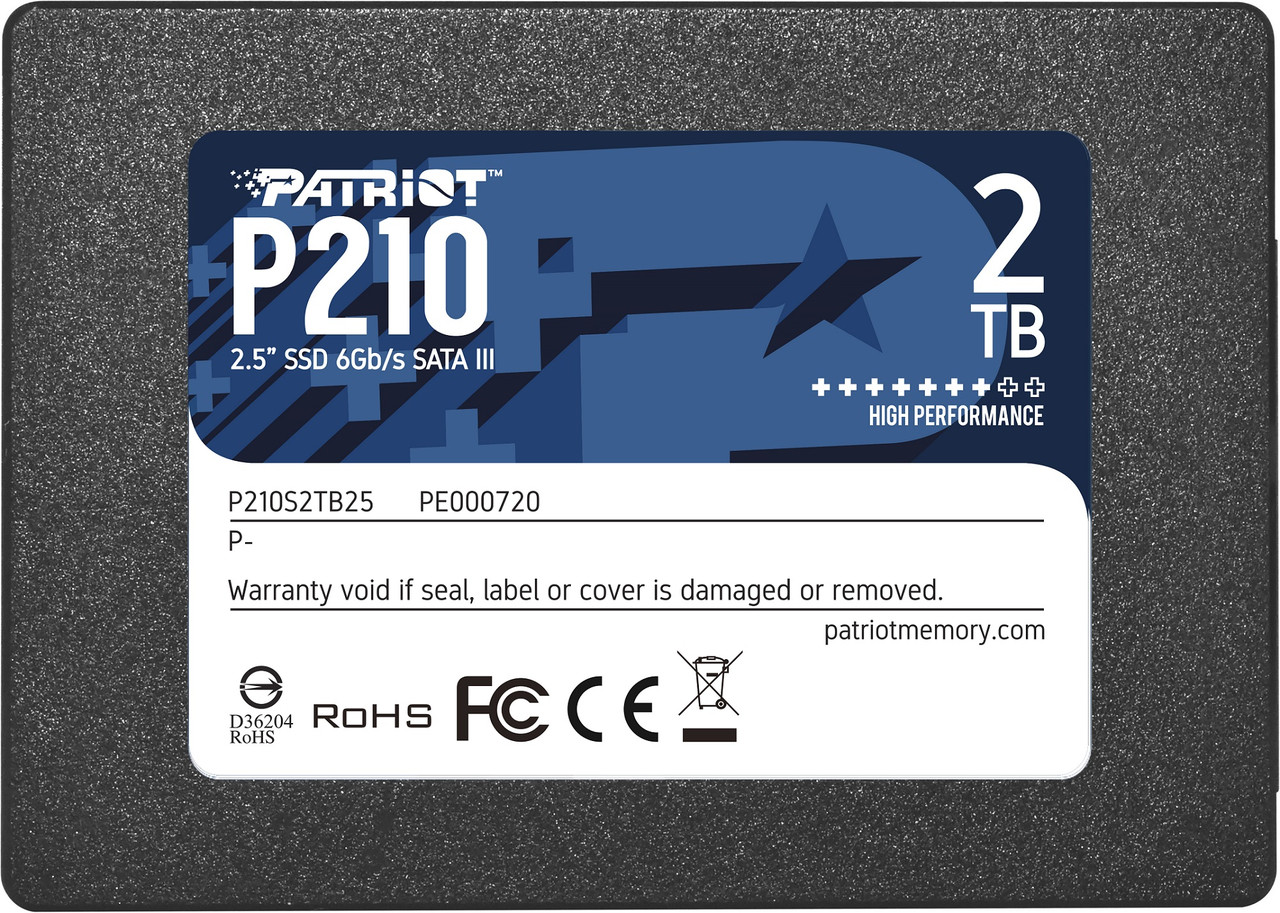 Накопитель SSD 2TB Patriot P210 2.5" SATAIII 3D TLC (P210S2TB25), фото 1