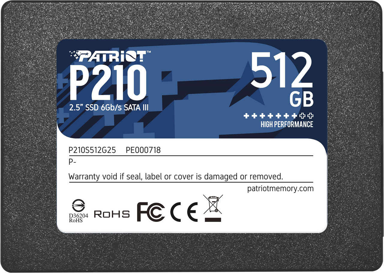 Накопичувач SSD 512 GB Patriot P210 2.5" SATAIII 3D TLC (P210S512G25), фото 1