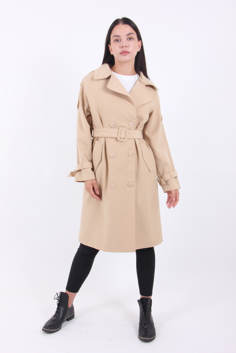 Молодіжний тренч по коліно в кольорах, фото 1