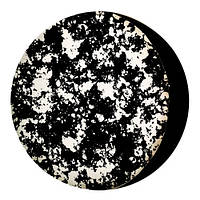 Подушка пуфік кругла Белые пятна на черном фоне 35 см (PP_JOY001)