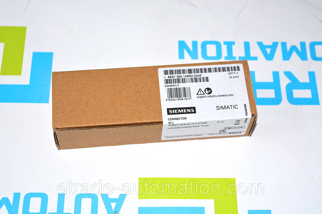Фронтальний з'єднувач Siemens 6ES7392-1AM00-0AA0, фото 1