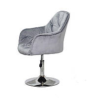 Крісло Mario CH-Base сталевий сірий велюр Y-1024, на хромованій опорі, поворотне з регулюванням висоти, фото 3