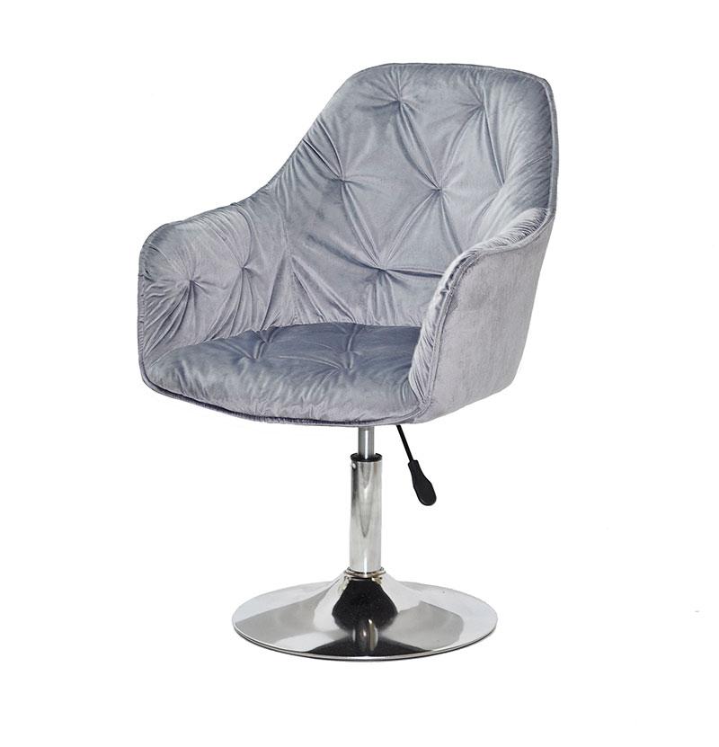 Крісло Mario CH-Base сталевий сірий велюр Y-1024, на хромованій опорі, поворотне з регулюванням висоти, фото 1