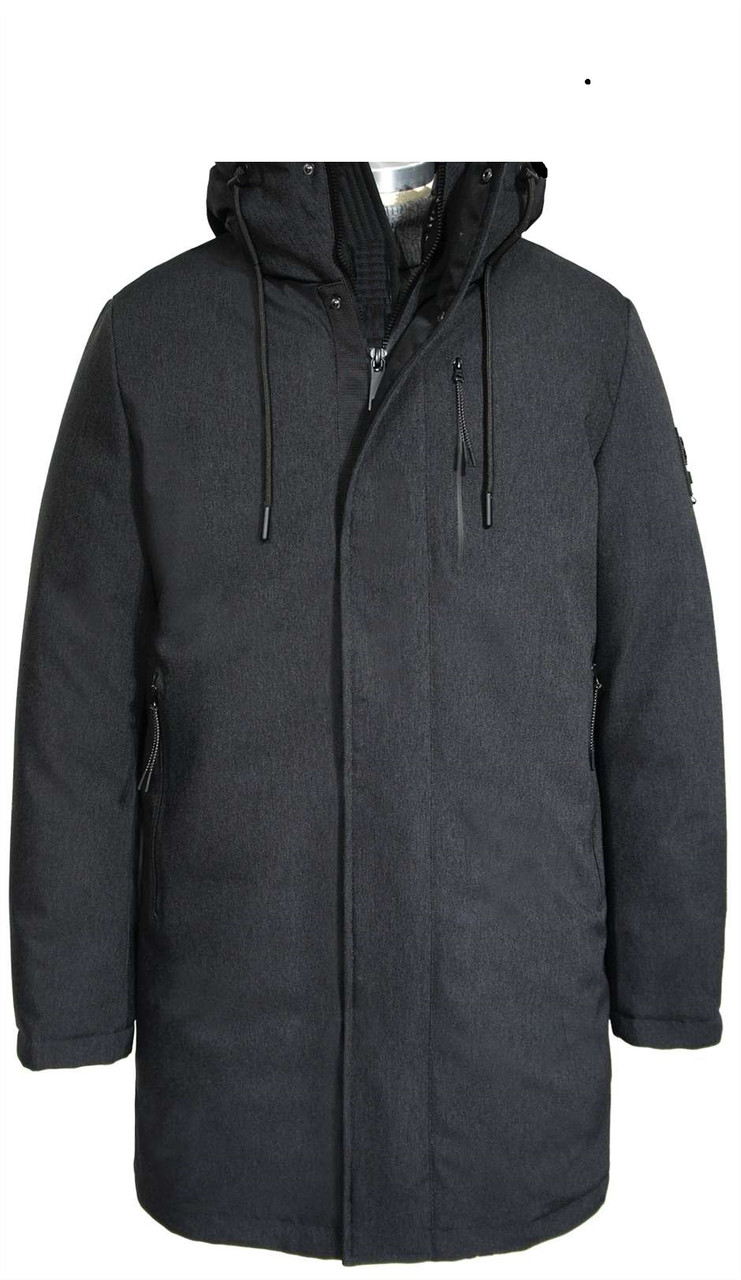 Темно-сіра зимова подовжена чоловіча куртка San Crony ,52, SCM-IW508-СR/998