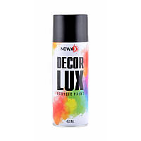 Акриловая краска аэрозольная черный матовый 9005 Decor Lux NOWAX 450 мл.