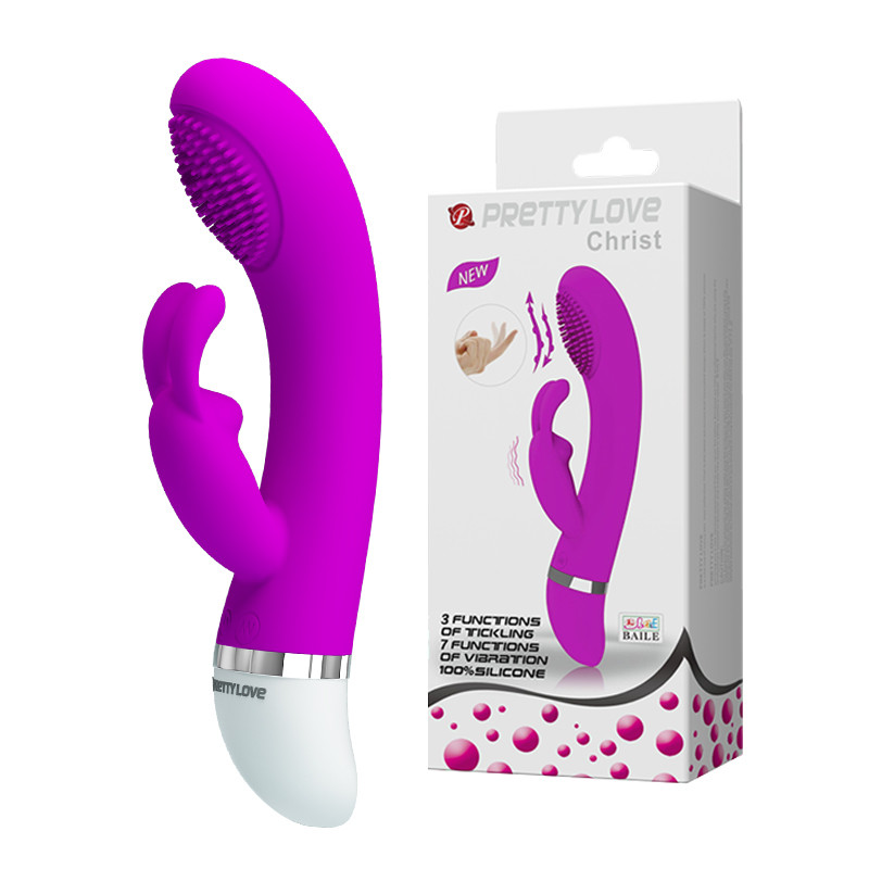 Вібратор із м'якими шипами на головці Pretty Love Christ vibrator, 18,8х3,6 см