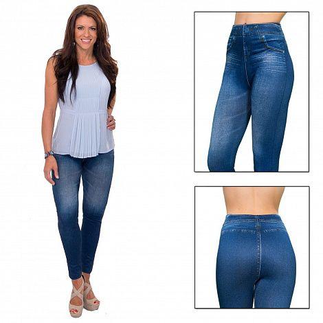 Легінси джегінси слім Slim Jeggings з кишенями, розміри S/M, L/XL