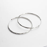 Срібні сережки-кільця діаметром 6 см "1388"