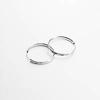 Срібні сережки-кільця діаметром 3 см "1386"