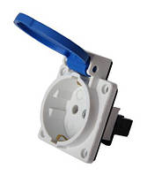 Силова розетка, що вбудовується e.socket.029.8.16,2Р+Z, 250В, 16А, IP44 Shuko, E.NEXT (p012023)