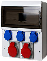 Бокс 13 мод., 1х16A 3P+N+Z (230/400V), 1х32А 3P+N+Z (230/400V), 3х16А 230 V, E.NEXT (6634-000)