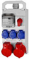 Бокс переносний 4 мод. з вимикачем 0-1, 16A 5p, 3x16A 3p, 250V, E.NEXT (332)