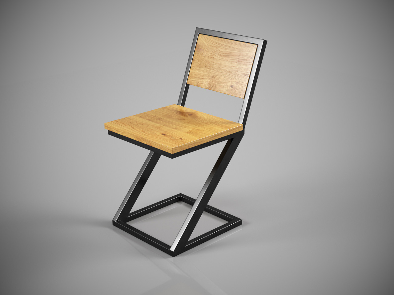 Стілець обідній в стилі лофт Квінт метал чорний оксамит сидіння і спинка ДСП (Tenero TM)