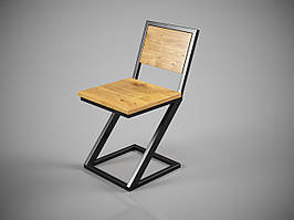 Стілець обідній в стилі лофт Квінт метал чорний оксамит сидіння і спинка ДСП (Tenero TM)