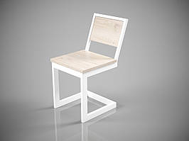 Стілець обідній в стилі лофт Стіч метал Білий оксамит сидіння і спинка ДСП (Tenero TM)