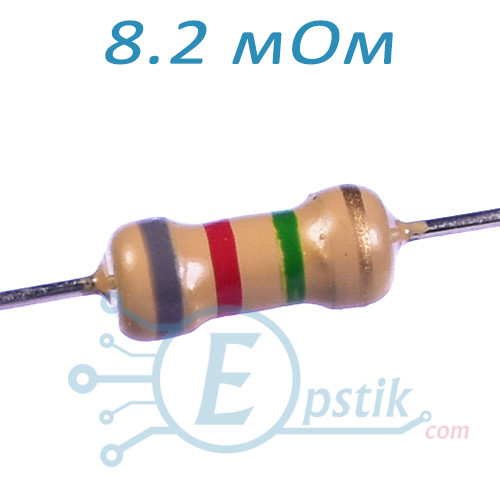 Резистор 8.2 мОм, ±5%, 0.25 Вт, вивідний