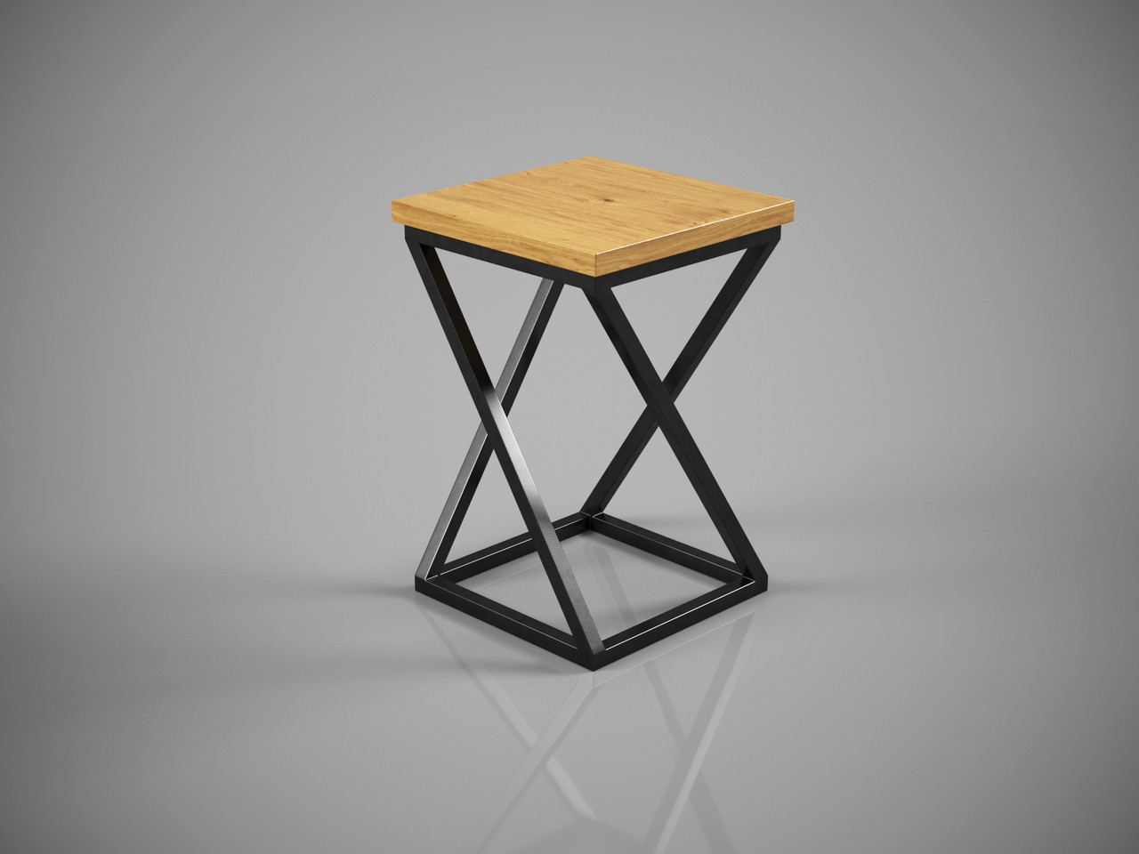 Стілець обідній в стилі лофт Тайм метал чорний оксамит сидіння ДСП (Tenero TM)