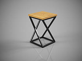 Стілець обідній в стилі лофт Тайм метал чорний оксамит сидіння ДСП (Tenero TM)