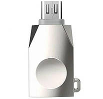 Перехідник HOCO Micro USB OTG UA10, сріблястий