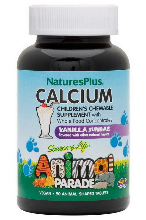 Кальцій Магній для дітей Natures Plus Animal Parade Calcium chewable for children 90 таб ванільне морозиво