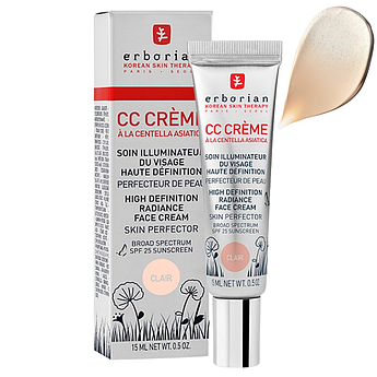 СС-крем з центеллой азійських Erborian CC Cream Skin Perfector SPF 25 Clair 15 мл